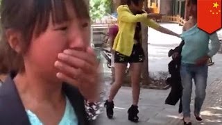 Poor wife slapped by devil mistress on the street in front of own husband [upl. by Milburn]