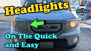 20092015 Honda Pilot Headlight Bulbs How To Replace DIY [upl. by Johansen630]