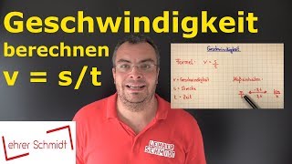 Geschwindigkeit berechnen nur kmh  Mathematik  Lehrerschmidt  einfach erklärt [upl. by Gettings]