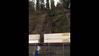 Landslide Derails Train This is the ORIGINAL video [upl. by Gwenn645]