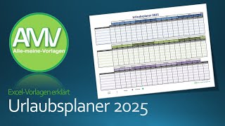 Urlaubsplaner 2025 als Excel Vorlage und als PDF [upl. by Emmye]