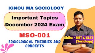 MSO 001  Important Questions  December 2024 Exam  IGNOU MA Sociology [upl. by Ahsino]