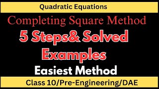 Complete the Square Ex 12 Q2 Math 113DAE Math  Easiest Maths [upl. by Lambrecht]