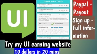 TrymyUI earning website 10 dollers20minssignupTaskVideo watchingLive proofTamilTrend Express [upl. by Gautea]