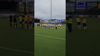 this year is Coleraine FC and Dungannon Swiss coming out of the tunnel at the Coleraine Showgrounds [upl. by Akinod]