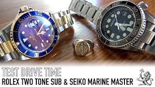 Test Driving A Rolex Submariner 16613 amp A Seiko Marine Master 300m SBDX017 Automatic Dive Watch [upl. by Pelaga]