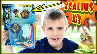 XCALIUS X3 Beyblade Burst Evolution SWITCHSTRIKE Unboxing  Review  Test Battle vs XCALIUS X2 [upl. by Nilesoy]