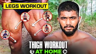 Thigh workout at home  legs workout  Ankit baiyanpuria [upl. by Alauqahs11]