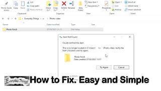Can´t Delete file This is no longer located in Verify the items location and try again Fix Easy [upl. by Neu333]