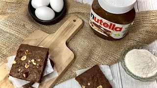 Easy 3Ingredients Nutella Brownies quickrecipe [upl. by Kristina]