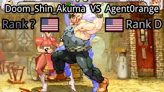 Street Fighter III 3rd Strike DoomShinAkuma US Rank  vs Agent0range US Rank D [upl. by Pelmas996]