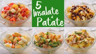 5 IDEE per INSALATA FREDDA DI PATATE Ricetta Facile  5 Easy Potato Salad Recipes [upl. by Reffotsirhc733]