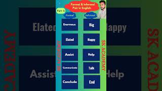 Formal and Informal Pair of words in English  Part1  viralshort vocabulary shorts [upl. by Atirak]