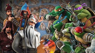 Artists vs TMNT Epic Rap Battles of History Fortnite Edition [upl. by Ahsiadal]