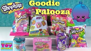 Shopkins Goodie Palooza Surprise Toy Opening  Food Fair Collector Cards  PSToyReviews [upl. by Tenrag]