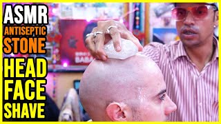 HEAD and FACE SHAVE by BENNY  ANTISEPTIC STONE 💛 COSMIC SALON 💛 ASMR BARBER [upl. by Deck]