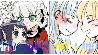 🤍Kirari x Sayaka 💜 y 💙 Ririka x Mary 🧡 edit Cherry coffe •• [upl. by Nnaycart]