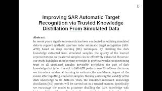 Improving SAR Automatic Target Recognition via Trusted Knowledge Distillation From Simulated Data [upl. by Nisa]