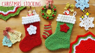 ENG SUB Easy Christmas Stocking  Botitas Medias o calcetín Navideño  Easy Crochet Stocking [upl. by Fields570]