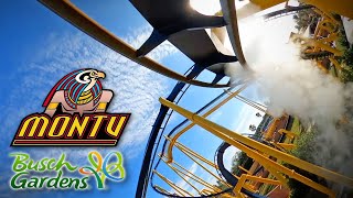 Montu Front Row 4K POV  Busch Gardens Tampa Bay  Inverted Roller Coaster Bolliger amp Mabillard [upl. by Mariellen]