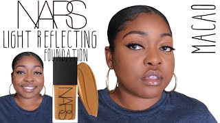 NARS Light Reflecting Foundation Macao Review ⏐Dark Skin⏐NARS Macao VS Marquises 2022 [upl. by Kcerb]