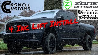 Ram 1500 4in Zone Lift Kit Install [upl. by Magdala47]