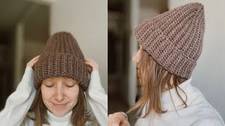 🔥 ШАПКА КРЮЧКОМ вязаная с отворотом бинитыковка Crochet hat shoddikate [upl. by Sinclair]