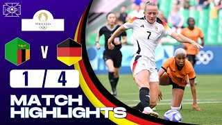 Zambia vs Germany  14  Womens Football  Paris 2024 Highlights  zambia vs germany women [upl. by Schiff]