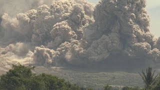 Pyroclastic Flows Eruptions At Sinabung Volcano Indonesia 19th June 2015 [upl. by Inohs]