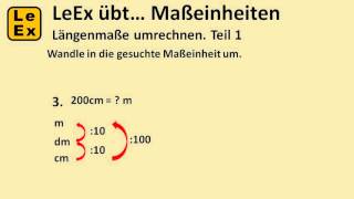 Übungen zum Umwandeln von Längenmaßen Teil 1 LeEx rechnet [upl. by Lalittah598]