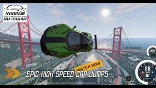 Epic High Speed Car Jumps 1 – BeamNG Drive  NGbeam ND Crash [upl. by Ellehcyar9]