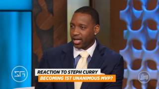 Tracy McGrady is Critical about Steph Curry Becoming the 1st Unanimous MVP  ESPN The Jump 2016 [upl. by Jorry]