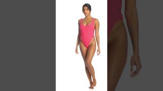 Motel Hoalo Ribbed High Leg One Piece Swimsuit  SwimOutletcom [upl. by Annoit188]