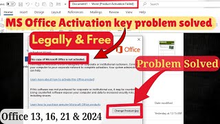 How To Fix MS Office Activation Problem MS Office 161921 Activation Key Problem Solved legally [upl. by Briano]