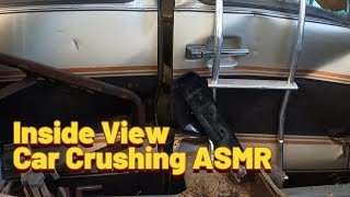 Crushing Cars and Vans Inside view ASMR [upl. by Ahsimal]