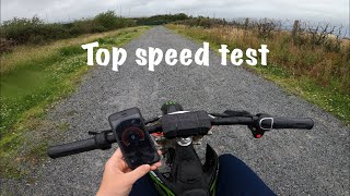 1300w 48v electric dirtbike top speed test [upl. by Ahtamat]