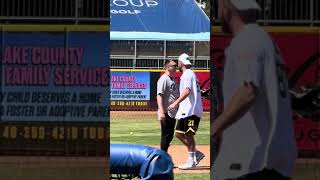 Travis Kelce wins the home run derby at David Njokus celebrity softball game nfl browns shorts [upl. by Llatsyrk463]