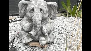 Großer Elefant Benjamin  Wasserspeier  Skulptur  Steinfigur  Gartendeko [upl. by Nisse]