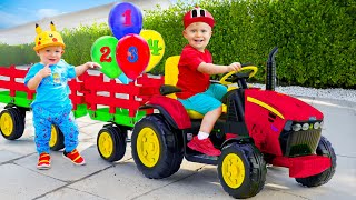 Oliver Rides a Tractor  A Learning Journey  Numbers and More [upl. by Arabelle]