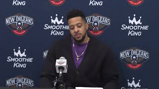 CJ McCollum talks loss  Pelicans Suns Postgame Interview 12172022 [upl. by Ymmik]