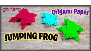 Origami Jumping Frog  How to make paper frog Toy  Origami Craft Media [upl. by Cinderella472]