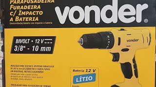 Parafusadeira furadeira vonder 12v com impacto [upl. by Hekker155]