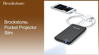 Brookstone® Pocket Projector Slim How To Use [upl. by Annoynek]