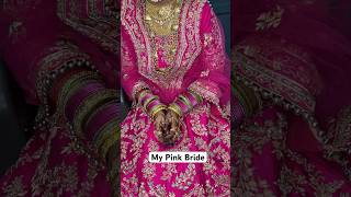 My Pretty Bride in Pretty Pink outfit shortsvideo shortsyoutube bridalmakeup pinkbridallehenga [upl. by Anitnahs]