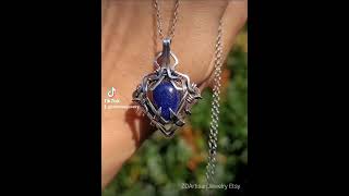 Hypatia Esoteric alchemy intricate lapis talisman sterling silver pendant [upl. by Nosreg]