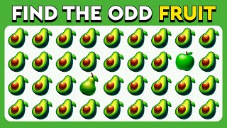 Find the ODD One Out  Fruit Edition 🍎🥑🍉 Easy Medium Hard  30 Ultimate Levels Emoji Quiz [upl. by Henden916]