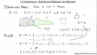 Differenz von Mengen  Mathematik Video Erklärung [upl. by Guimond]