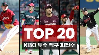 2022 KBO 투수 직구 회전수RPM 순위 TOP 20 [upl. by Gnanmos328]