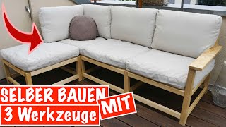 Sitzecke selber bauen für den Garten mit NUR 3 Werkzeugen  Das kann JEDER  MrHandwerk [upl. by Neyud]