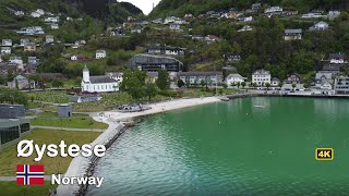 FROM ABOVE Norway  Uncovering The Hidden Gem Of Øystese in 4K [upl. by Selohcin]